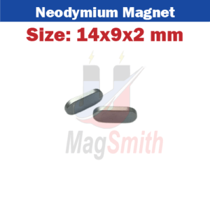 N52 Neodymium Oval Magnet 14x9x2mm